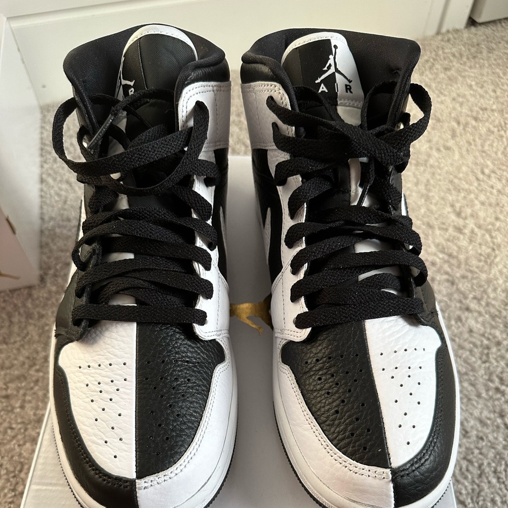 Jordan Black and White Athletic Shoes